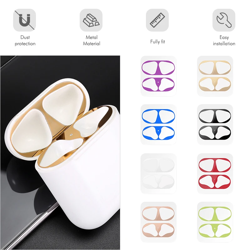 Fashion Sticker For Apple Airpods Case Skin Metal Dust Guard Protective Sticker for AirPods Bluethooth Earphone Cases Shell Skin
Fashion Sticker For Apple Airpods Case Skin Metal Dust Guard Protective Sticker for AirPods Bluethooth Earphone Cases Shell Skin