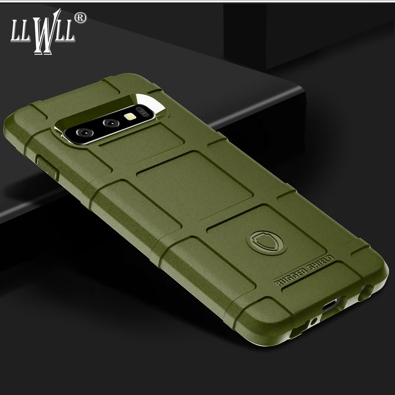 Ударопрочный резиновый чехол для Samsung Galaxy S8 S9 S10 Plus Lite E S10E армейский зеленый