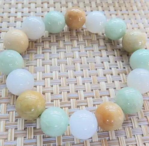 New Natural Colorful JadeJadeite stone Bead Women Men 13mm Smooth Beads Bracelet | Украшения и аксессуары
