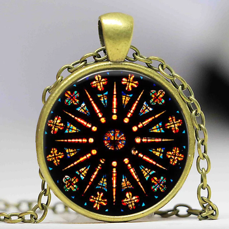 Vintage coloreful Church Stained Glass pendants mandala Necklace Jewelry power Pendant statement necklaces for women men gift
Vintage coloreful Church Stained Glass pendants mandala Necklace Jewelry power Pendant statement necklaces for women men gift