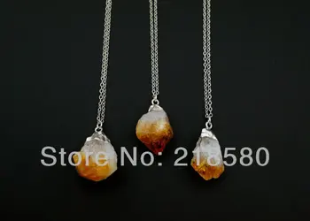 SN-046 Hearing Crystal Raw Citrin e Point Necklace November Birthstone Sliver plated
SN-046 Hearing Crystal Raw Citrin e Point Necklace November Birthstone Sliver plated