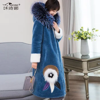 Sheep Shearling Fur 100% Wool Jacket Real Fur Coat Raccoon Dog Fur Hooded Autumn Winter Coat Women Clothes 2018 Korean 18051 ZT
Sheep Shearling Fur 100% Wool Jacket Real Fur Coat Raccoon Dog Fur Hooded Autumn Winter Coat Women Clothes 2018 Korean 18051 ZT