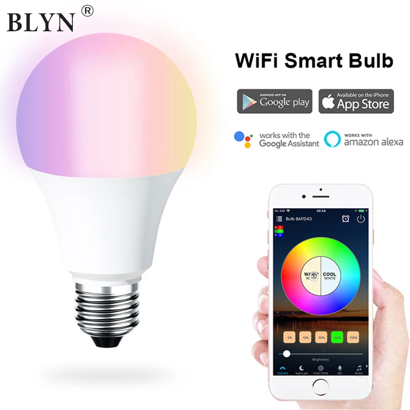 BLYN RGB RGBW WIFI умная Светодиодная лампа E27 4 5 W с регулируемой яркостью AC85 ~ 265V Глобус