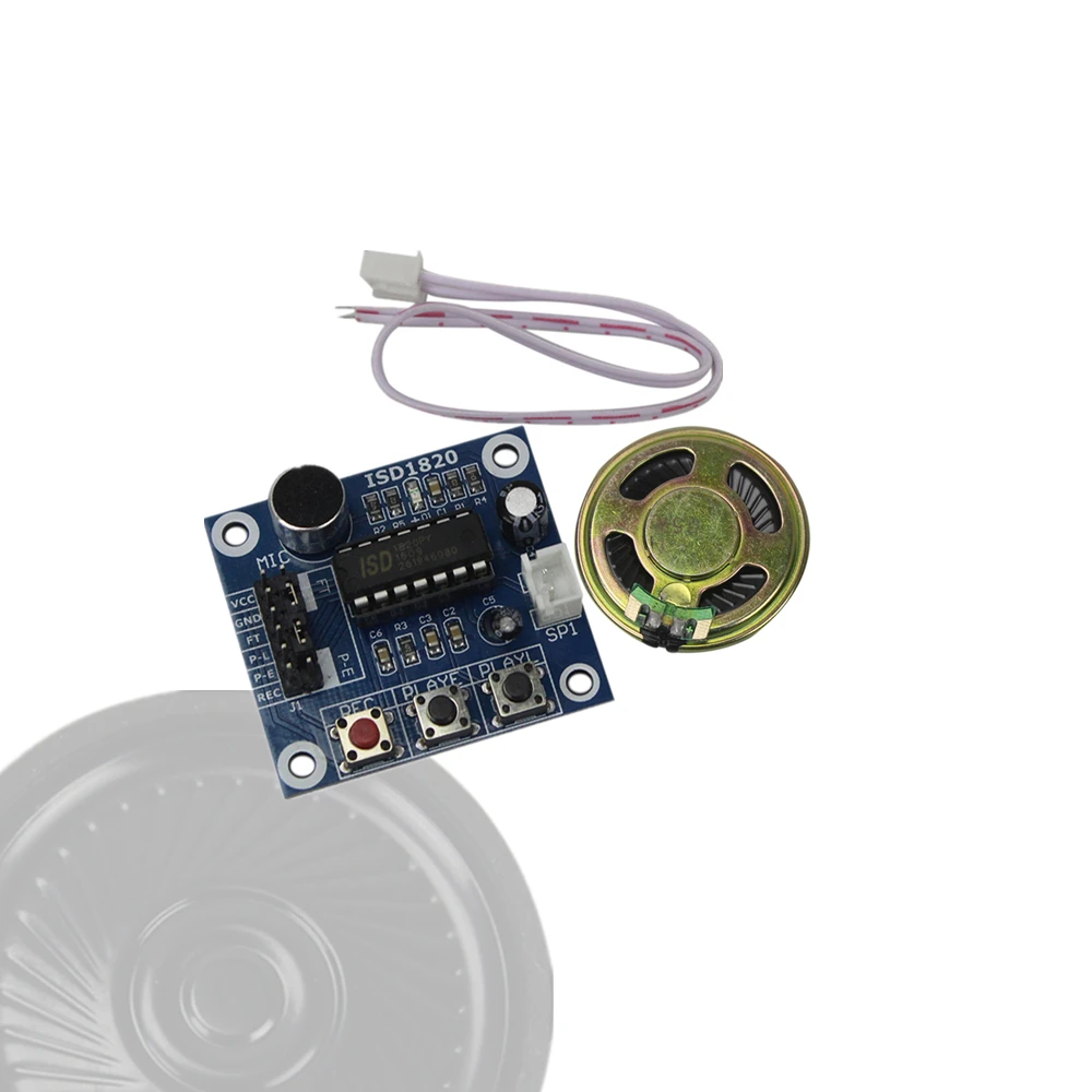 DC3-5V ISD1820 Recording Module Voice Board with Microphones + 0.5W Loudspeaker for arduino Diy Kit
DC3-5V ISD1820 Recording Module Voice Board with Microphones + 0.5W Loudspeaker for arduino Diy Kit