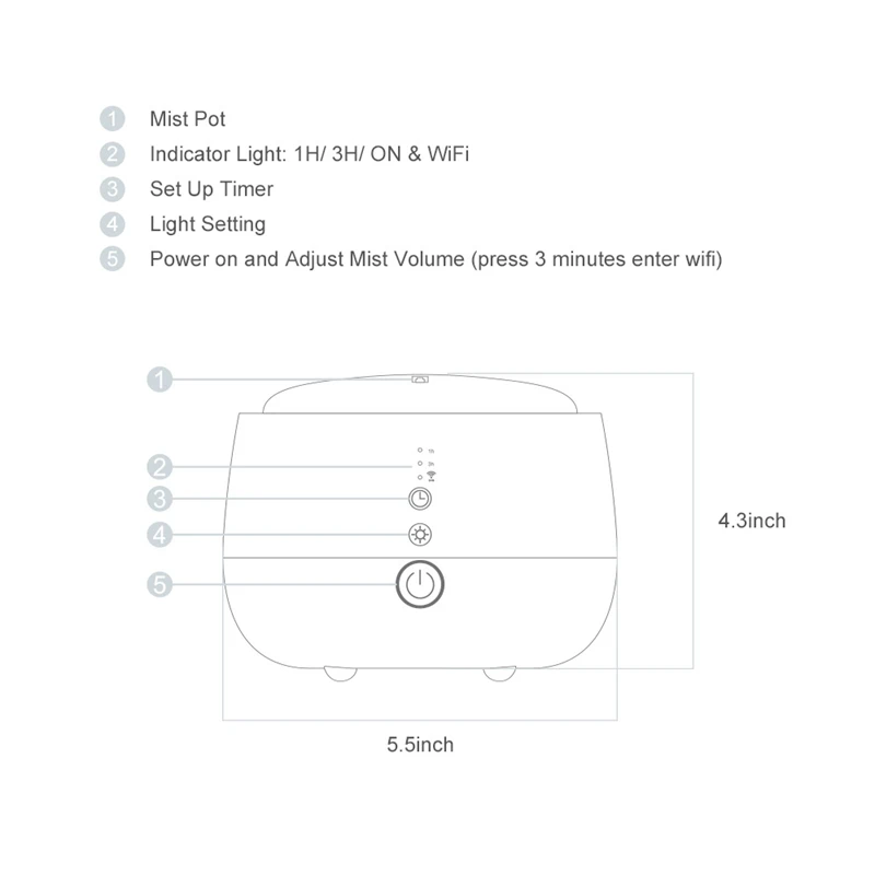 

Smart Aroma Diffuser Home Air Humidifier Essential Oil Aromatherapy Diffuser Air Purifier 110-240V Us Plug