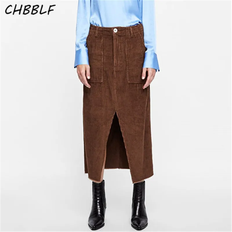 CHBBLF women corduroy midi skirt faldas mujer pockets zipper fly fashion front split ladies chic mid calf skirts XDN9355
CHBBLF women corduroy midi skirt faldas mujer pockets zipper fly fashion front split ladies chic mid calf skirts XDN9355