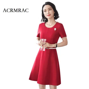 ACRMRAC Women's clothing New style Summer dress Short sleeve O-Neck Solid color Slim Business OL Formal A-Line Dress
ACRMRAC Women's clothing New style Summer dress Short sleeve O-Neck Solid color Slim Business OL Formal A-Line Dress