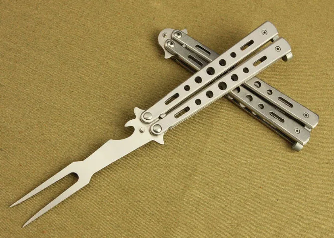 Butterfly Knife Toys Practice Trainer Folding Fork Bottle opener Knives Dull Professional Tools toy gift for boy child outdoor
Butterfly Knife Toys Practice Trainer Folding Fork Bottle opener Knives Dull Professional Tools toy gift for boy child outdoor