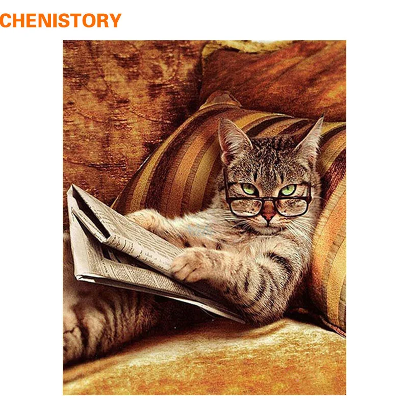 CHENISTORY Frame Glasses Cat DIY Painting By Numbers Abstract Modern Wall Art Hand Painted Oil Painting For Home Decor 60x75cm
CHENISTORY Frame Glasses Cat DIY Painting By Numbers Abstract Modern Wall Art Hand Painted Oil Painting For Home Decor 60x75cm