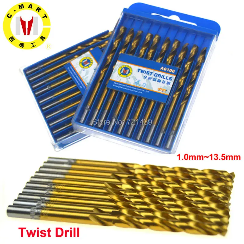 C-MAR Drilling tools 10pc Twist Drill Bit HSS High Speed Steel Drills for cast iron Auminum Alloy and Plastic 1.0mm~13.5mm
C-MAR Drilling tools 10pc Twist Drill Bit HSS High Speed Steel Drills for cast iron Auminum Alloy and Plastic 1.0mm~13.5mm