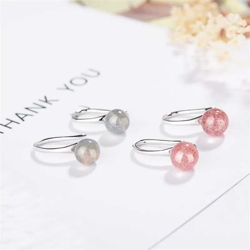 Natural Strawberry Two Colors Crystal Ear Hook 925 Sterling Silver Jewelry Personality Peach Fresh Beautiful Earrings SE615
Natural Strawberry Two Colors Crystal Ear Hook 925 Sterling Silver Jewelry Personality Peach Fresh Beautiful Earrings SE615