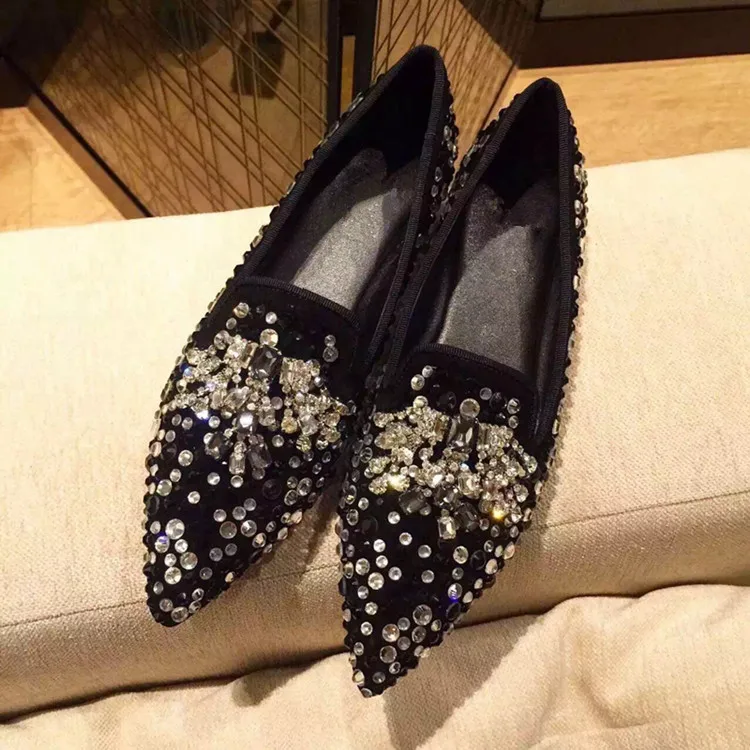 kqaoqao European Crystal Ballet Shoes Woman Flats Pointed Toe Rhinestones Women Flat Shoes Suede Women Loafers Sapato Feminino
kqaoqao European Crystal Ballet Shoes Woman Flats Pointed Toe Rhinestones Women Flat Shoes Suede Women Loafers Sapato Feminino