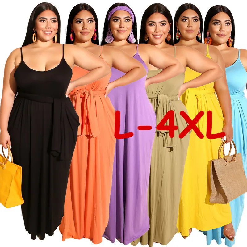 Plus Size Casual Loose Long Maxi Dress Women O Neck Solid Boho Beach Maxi Robe Spaghetti Strap Bandage Sexy Vacation Party Dress
Plus Size Casual Loose Long Maxi Dress Women O Neck Solid Boho Beach Maxi Robe Spaghetti Strap Bandage Sexy Vacation Party Dress
