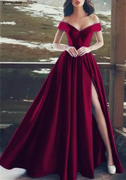 Off Shoulder Satin Prom Dresses Long Side Split Lace Up Back Floor Length Plus Size Evening Party Gowns Vestidos De Festa
Off Shoulder Satin Prom Dresses Long Side Split Lace Up Back Floor Length Plus Size Evening Party Gowns Vestidos De Festa