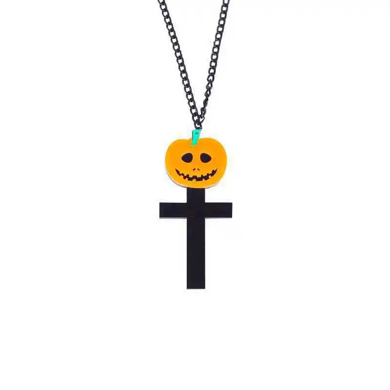 Hallowmas Party Jewelry Fashion Personality Acrylic Pumbkin Cross Pendant Necklace For Women
Hallowmas Party Jewelry Fashion Personality Acrylic Pumbkin Cross Pendant Necklace For Women