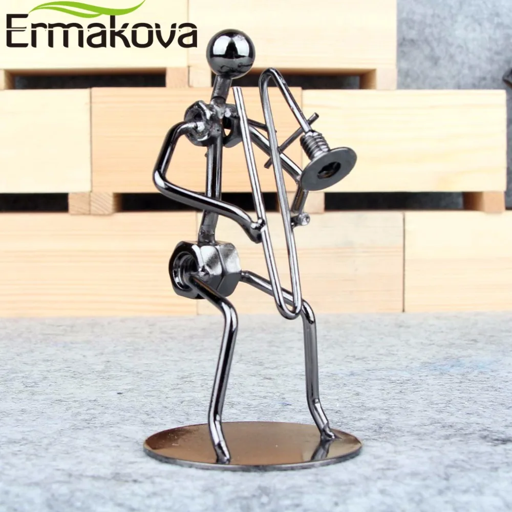 ERMAKOVA 5.1" Metal Musician Trombone Player Sculpture Instrument Iron Man Figurine Statue Cafe Counter Office Book Shelf Decor
ERMAKOVA 5.1" Metal Musician Trombone Player Sculpture Instrument Iron Man Figurine Statue Cafe Counter Office Book Shelf Decor