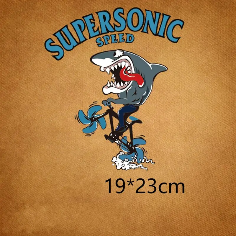 19x23cm Fashion shark Iron On Stickers Washable Appliques A-level Patches Heat Transfer For T-shirt DIY Accessory Clothes Jeans 
19x23cm Fashion shark Iron On Stickers Washable Appliques A-level Patches Heat Transfer For T-shirt DIY Accessory Clothes Jeans
