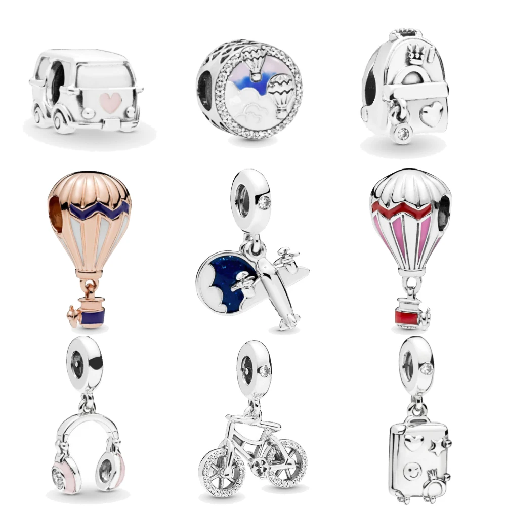 Free Shipping Hot Air Balloon Headphones Plane Camping Car Trip Charms Fit Pandora Bracelets Necklace Women DIY Tourism Jewelry
Free Shipping Hot Air Balloon Headphones Plane Camping Car Trip Charms Fit Pandora Bracelets Necklace Women DIY Tourism Jewelry