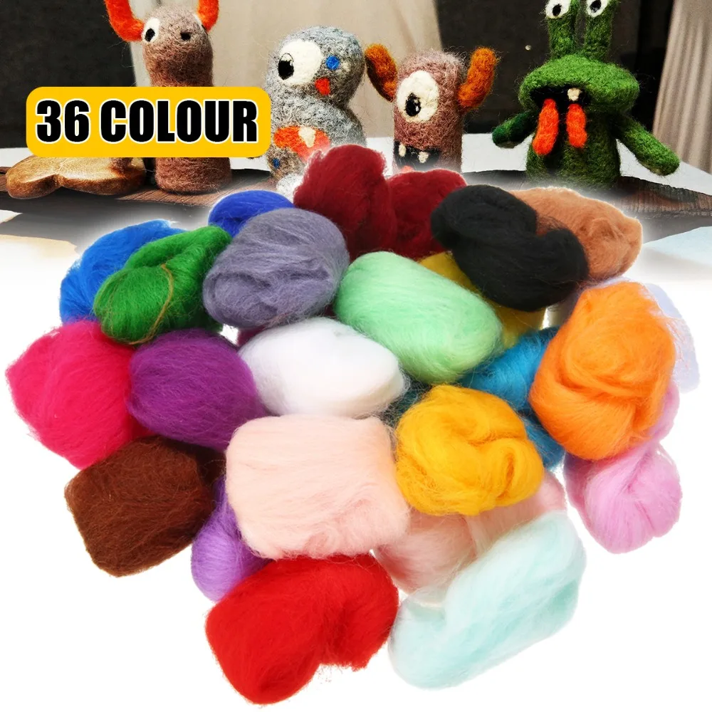 36 Colors 3g Felting Wool Felt Starter DIY Kit For Needle Felting Roving Spinning Weaving Wool Fiber For Needlework DIY Crafts
36 Colors 3g Felting Wool Felt Starter DIY Kit For Needle Felting Roving Spinning Weaving Wool Fiber For Needlework DIY Crafts
