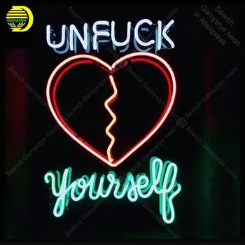 Neon Sign for Unfuck Yourself Heart Broken Glass Tube Handmade neon light Sign Decorate home Iconic Neon Light Lamp Advertise
Neon Sign for Unfuck Yourself Heart Broken Glass Tube Handmade neon light Sign Decorate home Iconic Neon Light Lamp Advertise