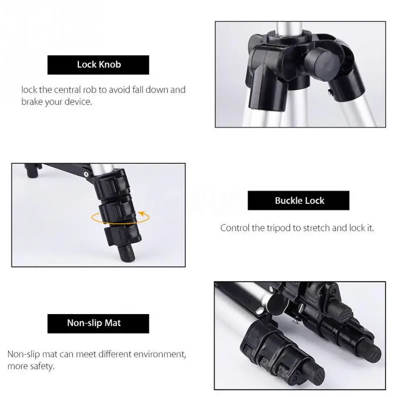 Long tripod Bluetooth Remote Control Self-Timer Camera Shutter Clip Holder Tripod Sets Kit Gift For phone Stand holder (9)