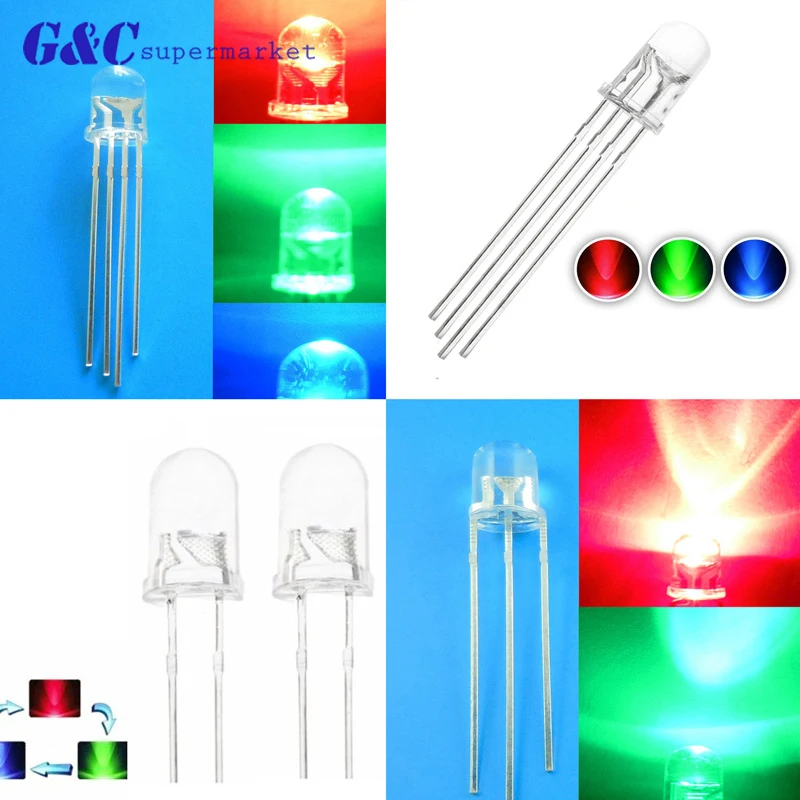100PCS F3/F5 LED Diodes Light 3Pin Common Anode/Cathode 3mm 5mm Round Dual colour Clear Red-Green/Red-Blue Kit
100PCS F3/F5 LED Diodes Light 3Pin Common Anode/Cathode 3mm 5mm Round Dual colour Clear Red-Green/Red-Blue Kit