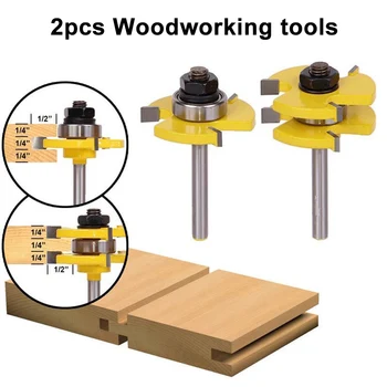 2Pcs Shank 3 Teeth Tongue Groove Router Bit Set Milling Cutter for Woodworking Tool CLH@8
2Pcs Shank 3 Teeth Tongue Groove Router Bit Set Milling Cutter for Woodworking Tool CLH@8