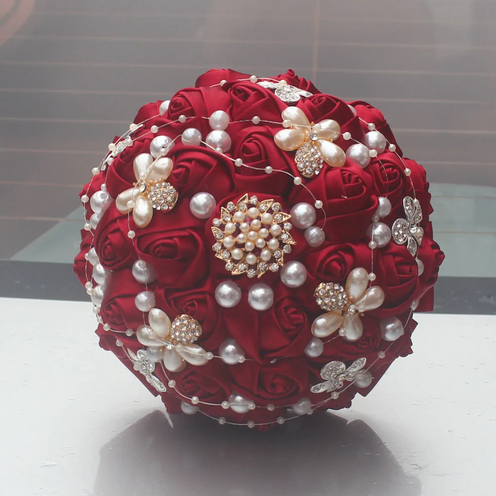 AYiCuthia wine red with diamonds holding a ribbon ribbon simulation rose decoration bride wedding s157
AYiCuthia wine red with diamonds holding a ribbon ribbon simulation rose decoration bride wedding s157