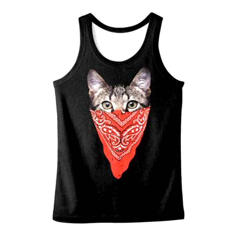 Fashion Animal Vest Red Triangle Scarf Gangster Cat Pattern 3D Print Men Tank Top Sleeveless Shirt Bodybuilding Undershirt Tees
Fashion Animal Vest Red Triangle Scarf Gangster Cat Pattern 3D Print Men Tank Top Sleeveless Shirt Bodybuilding Undershirt Tees