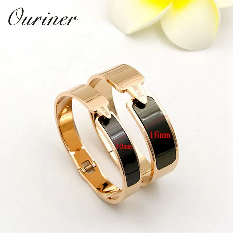 Classical Elegant Jewelry Rose Gold Color 10mm 16mm Wide Black Color Enamel Bangle Bracelet for Women Men Love Bangle K92-1
Classical Elegant Jewelry Rose Gold Color 10mm 16mm Wide Black Color Enamel Bangle Bracelet for Women Men Love Bangle K92-1