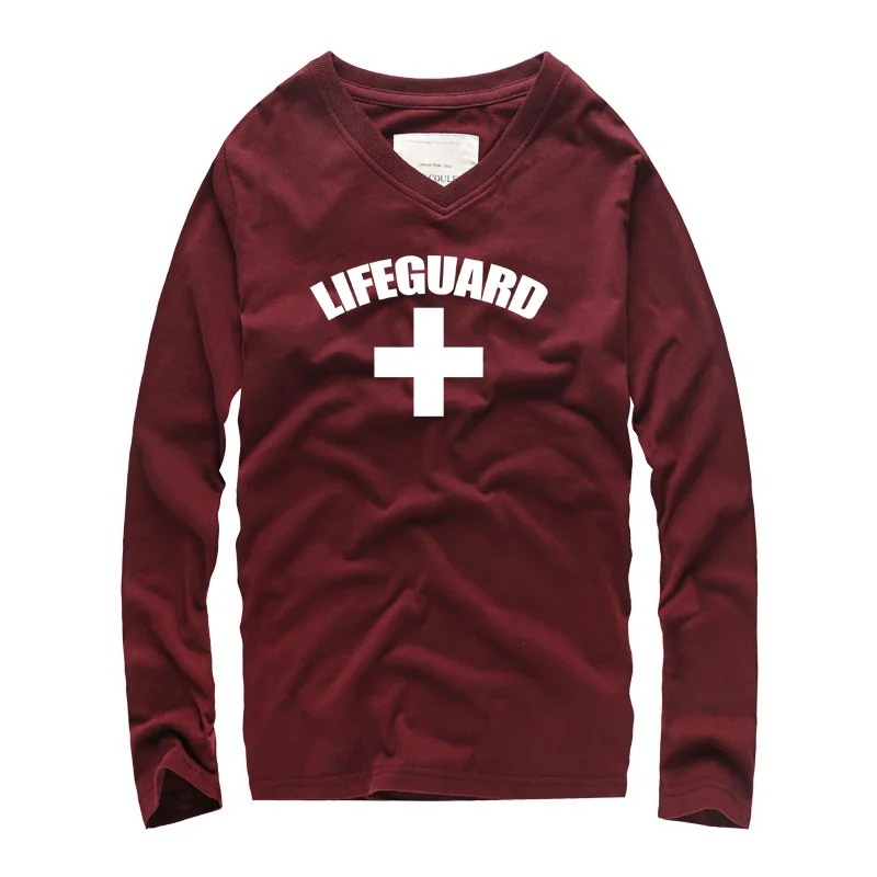 2016 Summer new top quality lifeguard printed creative Men T-shirt long Sleeve casual V-Neck cotton Tshirt street HipHop tops
2016 Summer new top quality lifeguard printed creative Men T-shirt long Sleeve casual V-Neck cotton Tshirt street HipHop tops