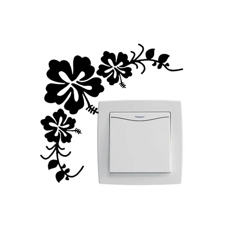 Beautiful Flowers Vinyl Decal Switch Wall Stickers Modern Home Accessories 4WS0128