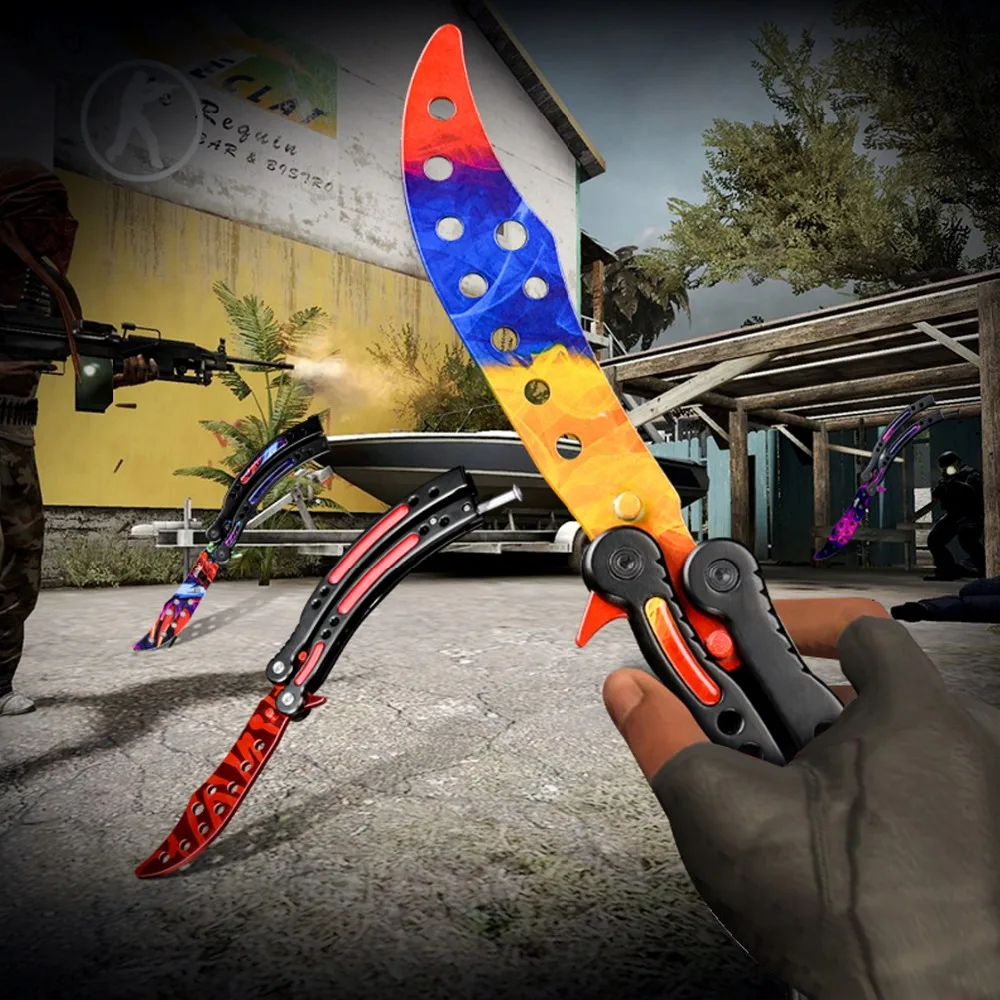 ZQXYSJ Foldable Stainless Steel Balisong Butterfly kinfe Practice Training Tool CsGo Spyderco Bayonet Throwing Knife No Sharped
ZQXYSJ Foldable Stainless Steel Balisong Butterfly kinfe Practice Training Tool CsGo Spyderco Bayonet Throwing Knife No Sharped