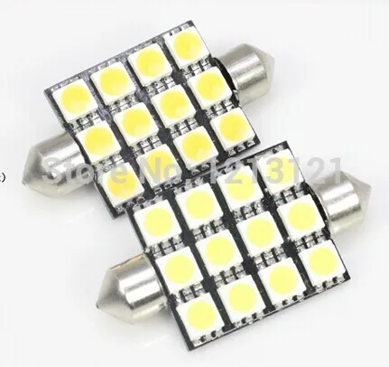 Image Car LED Interior(dome door pathway reading work luggage)Light T10 BAY9S 31MM 36MM 39MM 42MM  42MM 12SMD 5050LED 12V Crystal Blue