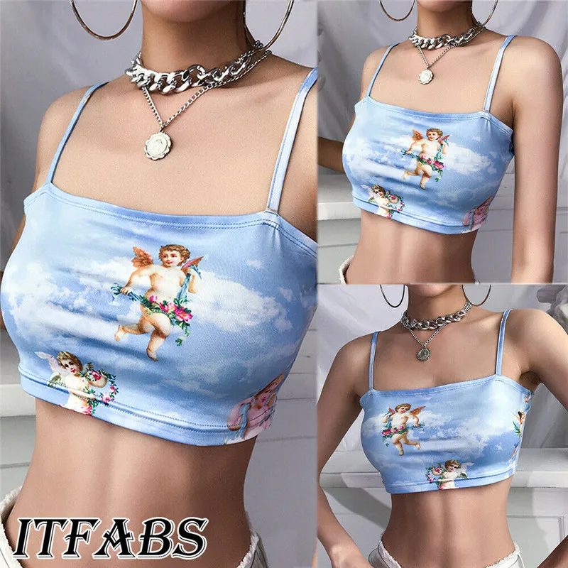 Women Sexy Casual Tank Top Sleeveless Summer Crop Top Shirt Cute Angel Print Tee
Women Sexy Casual Tank Top Sleeveless Summer Crop Top Shirt Cute Angel Print Tee