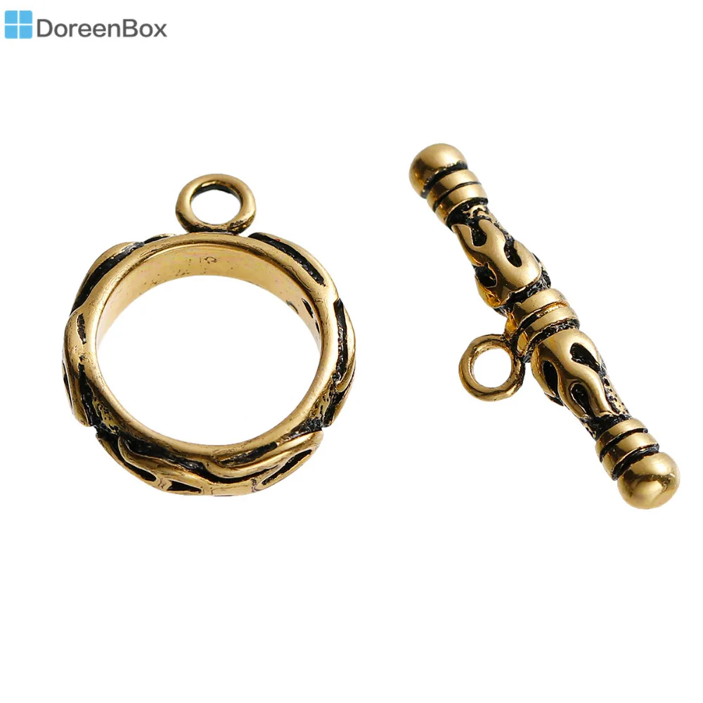 Doreen Box Copper Toggle Clasps Round golden tone Antique gold color Flame Fire Carved 17x14mm( 5/8" x 4/8") 22mm x7mm, 2 Sets
Doreen Box Copper Toggle Clasps Round golden tone Antique gold color Flame Fire Carved 17x14mm( 5/8" x 4/8") 22mm x7mm, 2 Sets