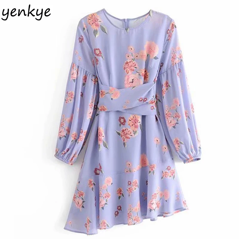 Chiffon Summer Dress 2019 Women Chic Floral Print Dress Lady O Neck Lantern Sleeve With Belt Mini Party Elegant Dress vestidos
Chiffon Summer Dress 2019 Women Chic Floral Print Dress Lady O Neck Lantern Sleeve With Belt Mini Party Elegant Dress vestidos