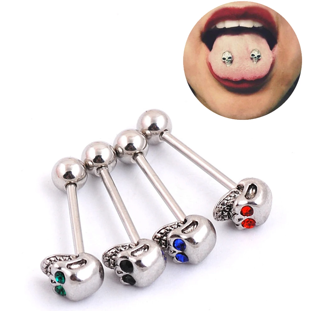 1 Pc Punk Skull Tongue Piercing Surgical Stainless Steel Tongue Rings Piercings Lengua Piercing Tongue Jewelry
1 Pc Punk Skull Tongue Piercing Surgical Stainless Steel Tongue Rings Piercings Lengua Piercing Tongue Jewelry