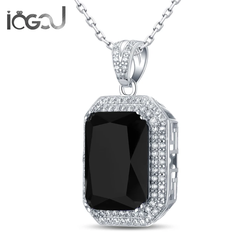 IOGOU Fashion 925 Sterling Silver Men Wedding Sona Halo Pendants White Gold Color Black Stone Square Hip Hop Male Pendants Gifts
IOGOU Fashion 925 Sterling Silver Men Wedding Sona Halo Pendants White Gold Color Black Stone Square Hip Hop Male Pendants Gifts