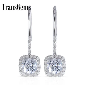 Transgems 14K 585 White Gold 2.5CTW 6MM F Color Cushion Cut Moissanite Drop Earrings Halo Type Dangle for Women Wedding
Transgems 14K 585 White Gold 2.5CTW 6MM F Color Cushion Cut Moissanite Drop Earrings Halo Type Dangle for Women Wedding
