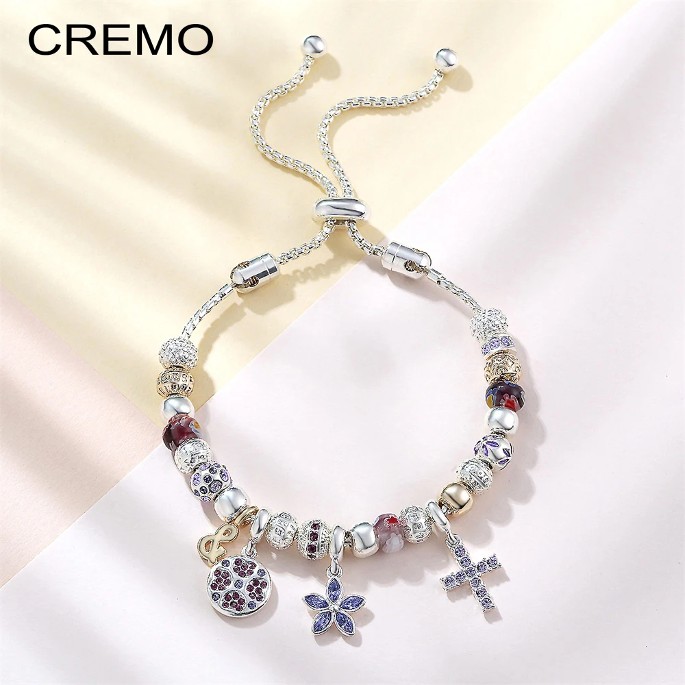 Cremo Romance Crystal Flower Charm Bracelets & Bangles Bead Bracelets For Women Jewellery Pulseira Feminina
Cremo Romance Crystal Flower Charm Bracelets & Bangles Bead Bracelets For Women Jewellery Pulseira Feminina