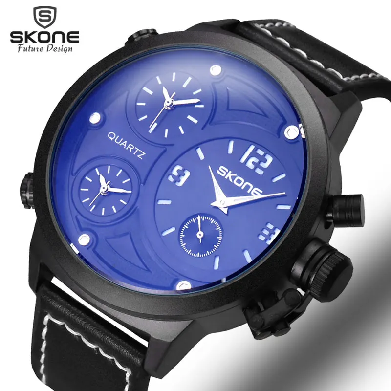 

Relogio Masculino New Functional Big Dial Mens Skone Watches Top Luxury Brand Blue Quartz Military Wrist Watch Men Clock 2017