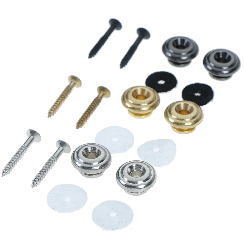 New 2 Pcs Chrome Copper Guitar Strap Locks Mushrooms Heads Guitar Bass Strap Locks Pins Belt Buckle Buttons Silver/Black/Gold
New 2 Pcs Chrome Copper Guitar Strap Locks Mushrooms Heads Guitar Bass Strap Locks Pins Belt Buckle Buttons Silver/Black/Gold