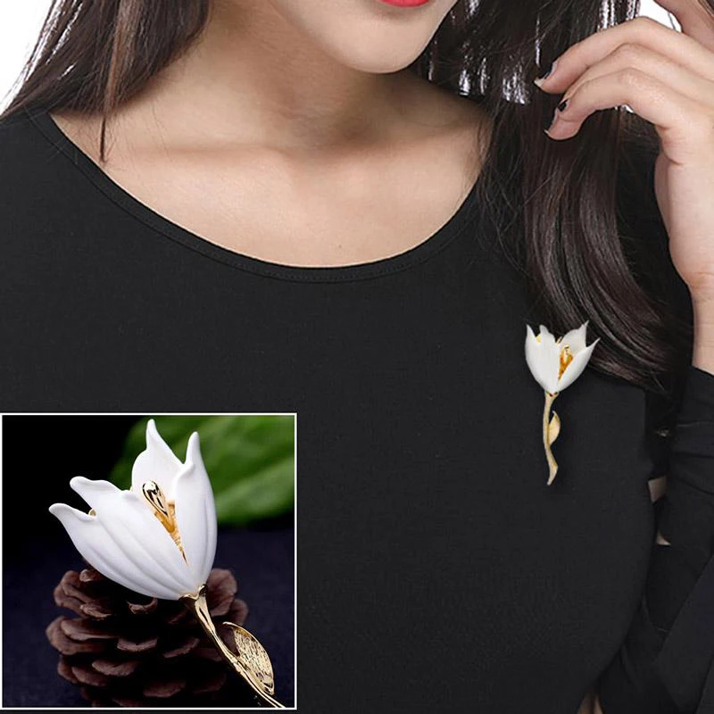 Tulip Flower Brooches Elegant White Resin Lily Boutonniere Women Fashion temperament Brooch Pins Gift Jewelry Accessories
Tulip Flower Brooches Elegant White Resin Lily Boutonniere Women Fashion temperament Brooch Pins Gift Jewelry Accessories