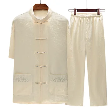 Men Tracksuit 2019 Chinese Traditiona Tang Suit Hanfu Homme Men Short Sleeve Cotton Linen Shirt + Pants Male Wu Shu Kung Fu Sets
Men Tracksuit 2019 Chinese Traditiona Tang Suit Hanfu Homme Men Short Sleeve Cotton Linen Shirt + Pants Male Wu Shu Kung Fu Sets