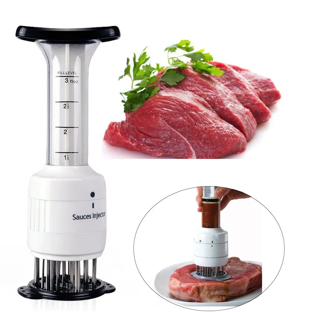 Meat Tenderizer Sauce Injector Marinator with 30 Stainless Steel Neddles for Softening Meat
Meat Tenderizer Sauce Injector Marinator with 30 Stainless Steel Neddles for Softening Meat