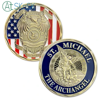 50pcs/lot St Michael The Archangel Challenge Coin Police Honor Our Fallen Officers Commemorative Coins Collectibles Souvenirs
50pcs/lot St Michael The Archangel Challenge Coin Police Honor Our Fallen Officers Commemorative Coins Collectibles Souvenirs