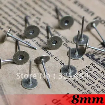 Antique bronze Tone Metal 1000piece with 8mm gule pad Jewelry Earring Post Earring Findings
Antique bronze Tone Metal 1000piece with 8mm gule pad Jewelry Earring Post Earring Findings