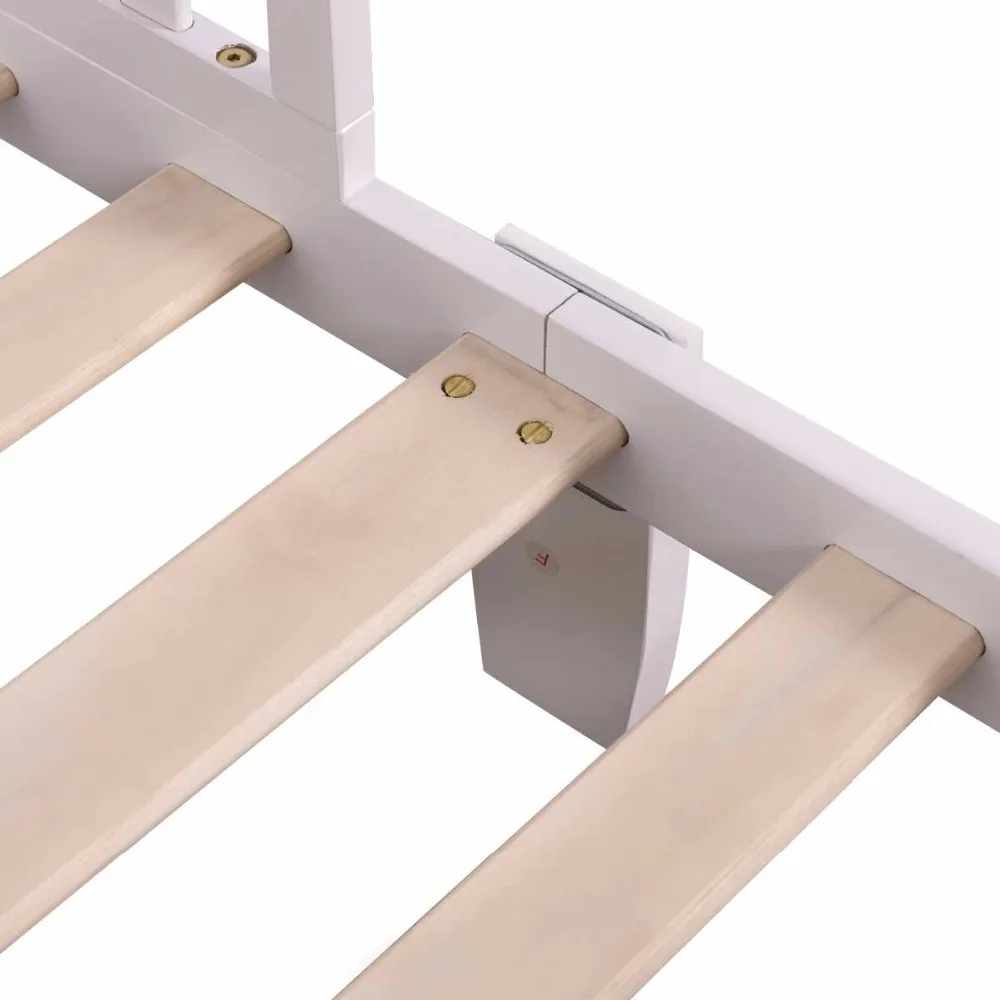Toddler Wood Bed with Safety Rails in Two Colors 16 BB4596WHK