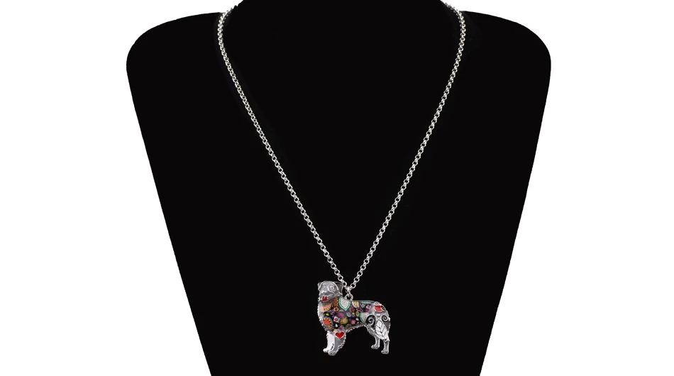 Bonsny Enamel Statement Maxi Australian Shepherd Dog Necklace Choker Pendant Chain Collar 2017 New Jewelry For Women Girl Bijoux Bonsny Enamel Statement Maxi Australian Shepherd Dog Necklace Choker Pendant Chain Collar 2017 New Jewelry For Women Girl Bijoux